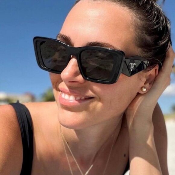 💯 NEW PRADA PR08YS 1AB5S0 BLACK/GREY SUNGLASSES - Picture 13 of 13